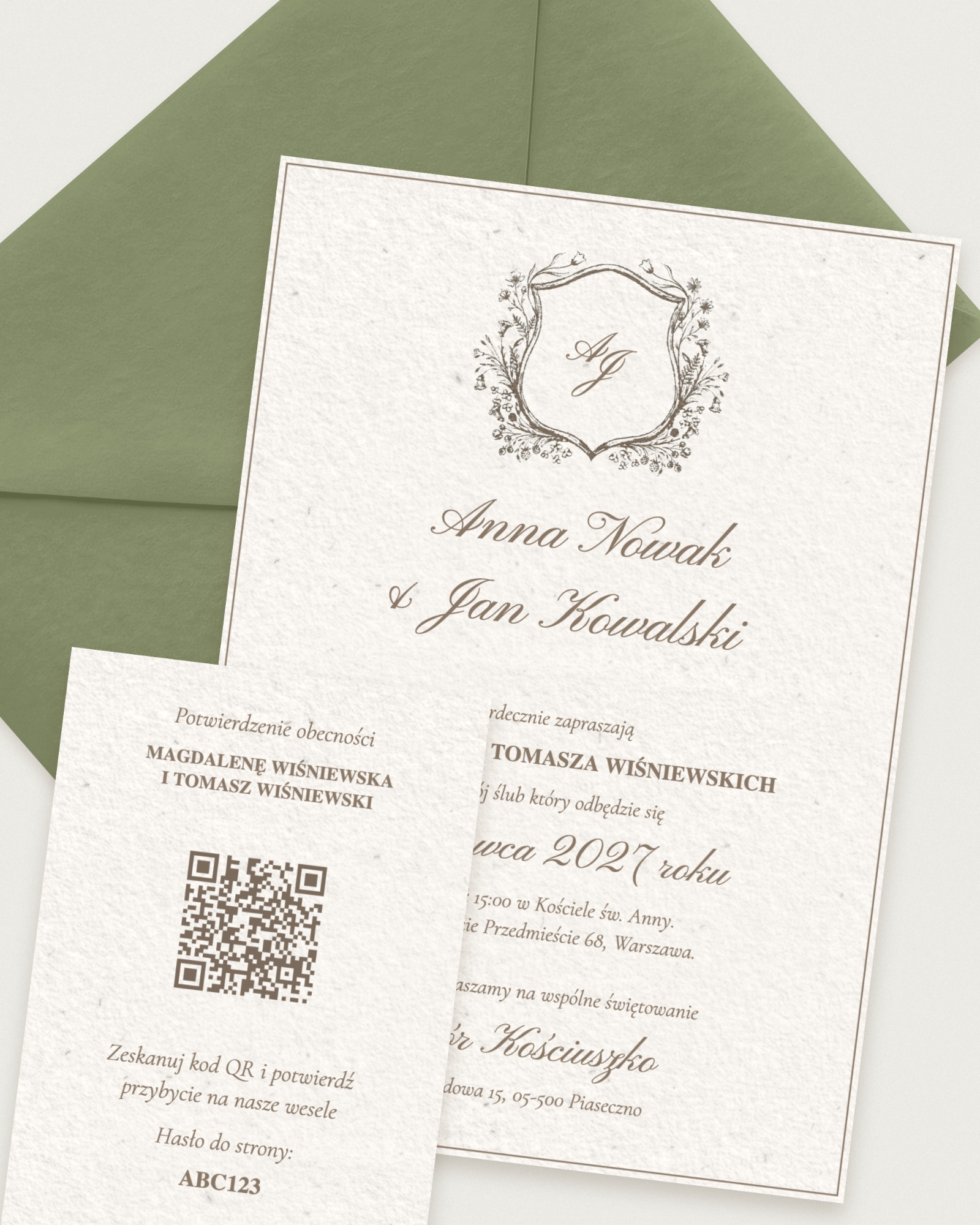 Zaproszenie Classic Sienna - Combined