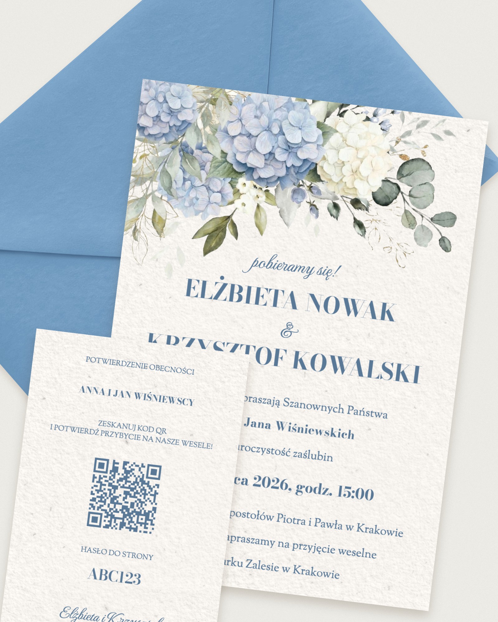 Zaproszenie Hortensia Lumiere - Combined