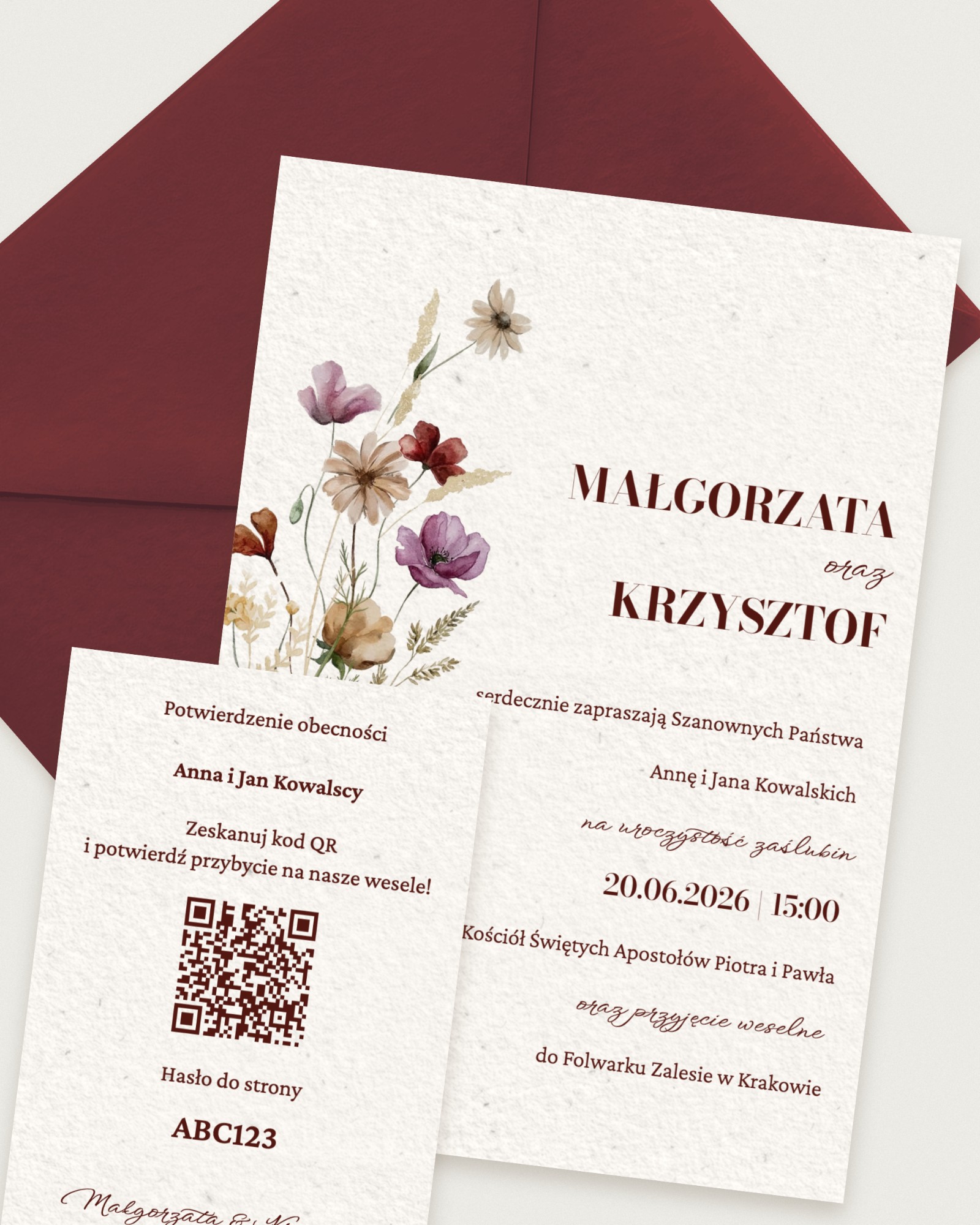 Zaproszenie Rosa Rustica - Combined