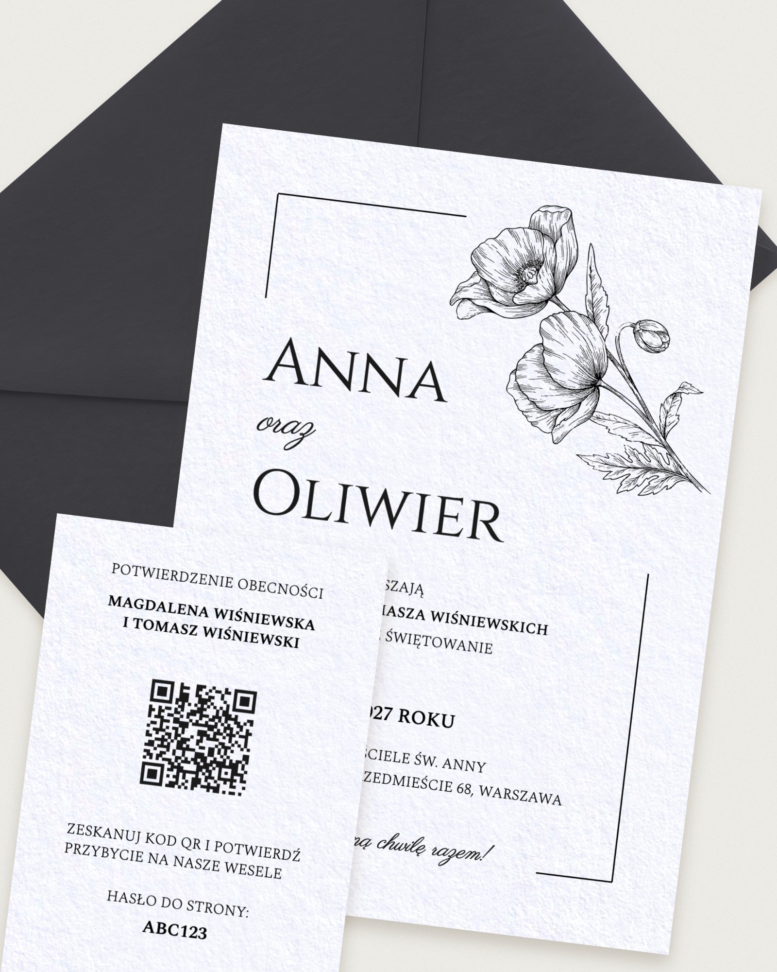 Zaproszenie Clara White - Combined