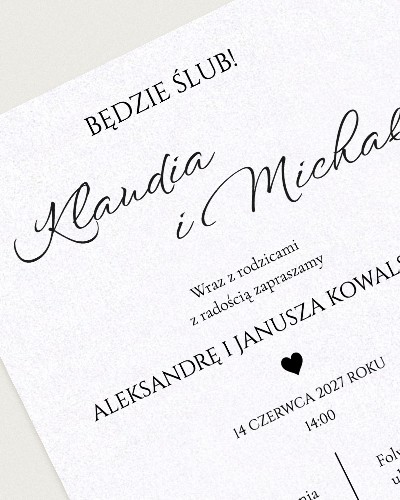 Zaproszenie Blanc Varsovie - Detail