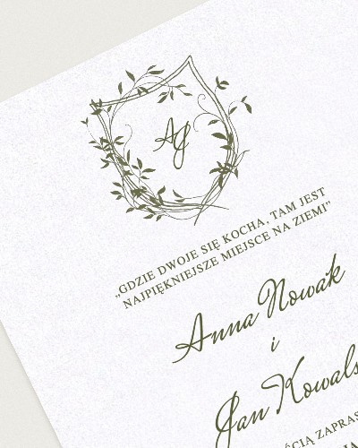 Zaproszenie Classic Olive - Detail