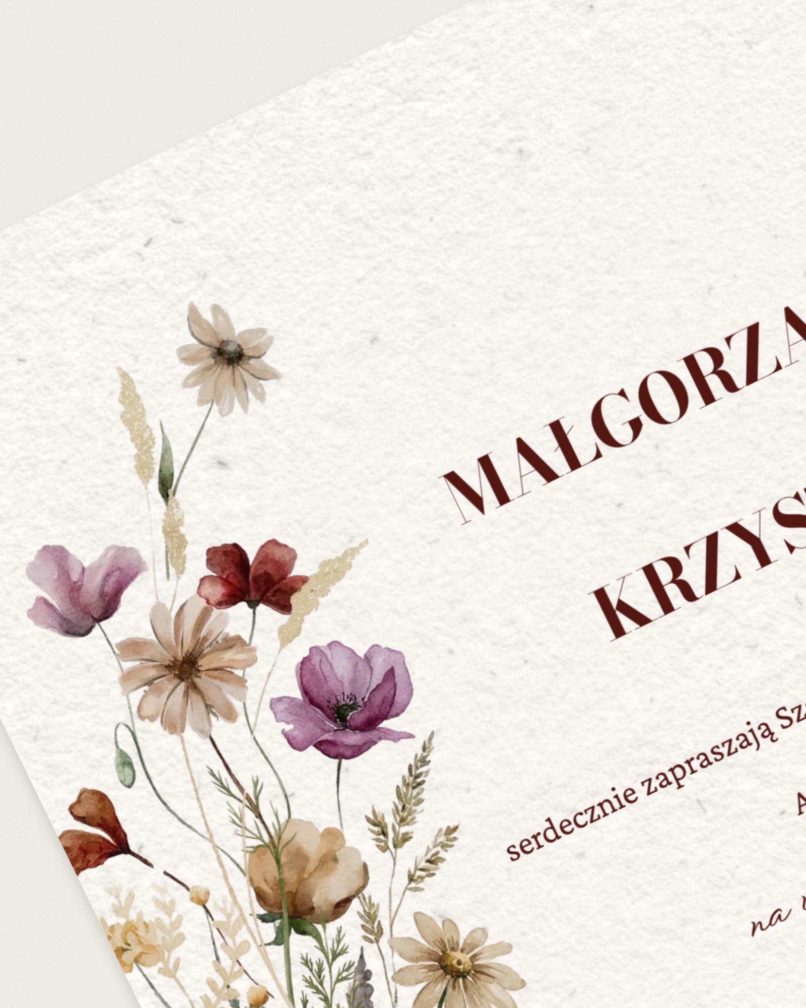 Zaproszenie Rosa Rustica - Detail