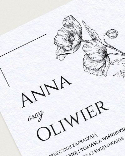 Zaproszenie Clara White - Detail