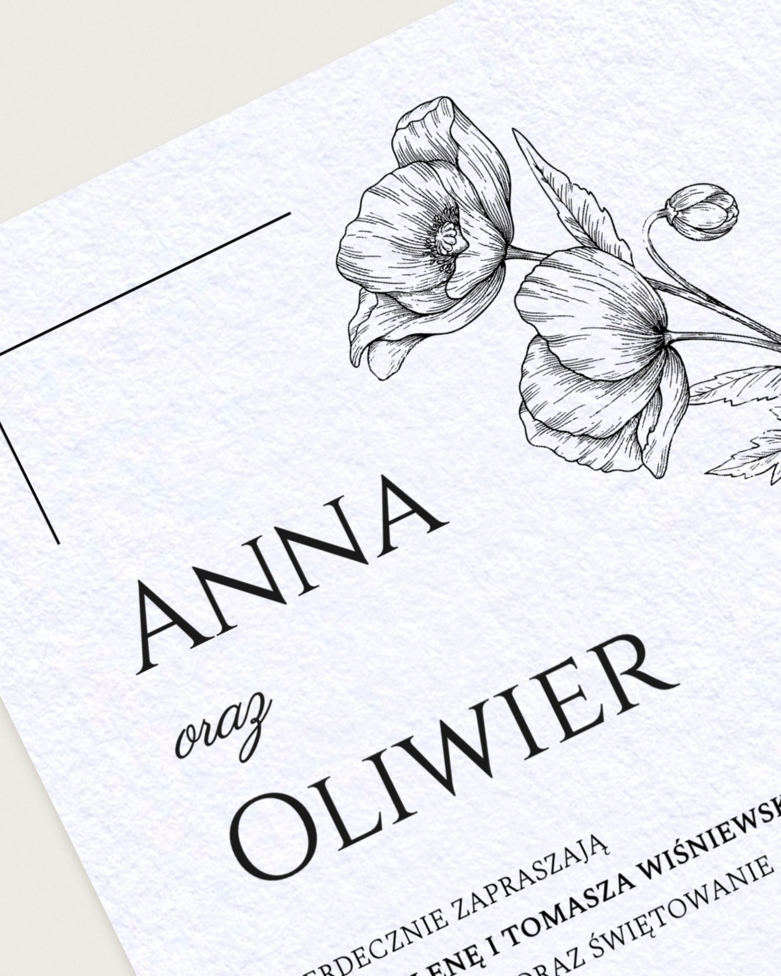Zaproszenie Clara White - Detail
