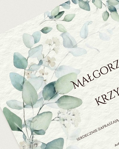 Zaproszenie Aussie Eucalyptus - Detail