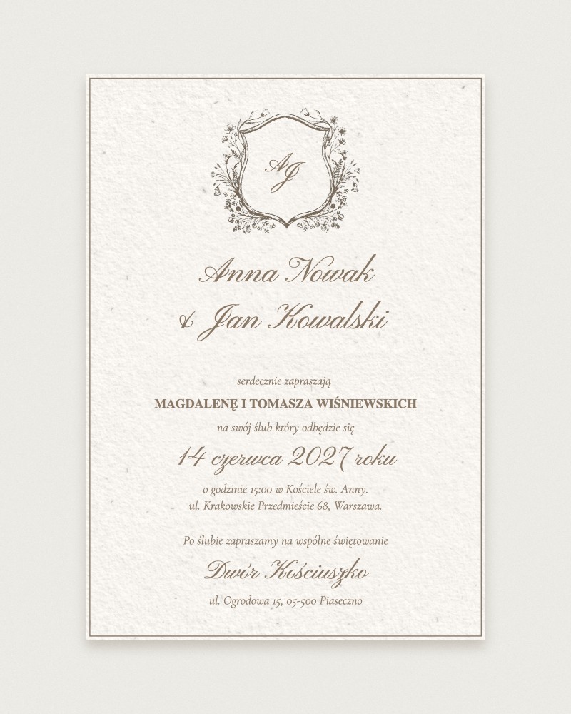 Zaproszenie Classic Sienna