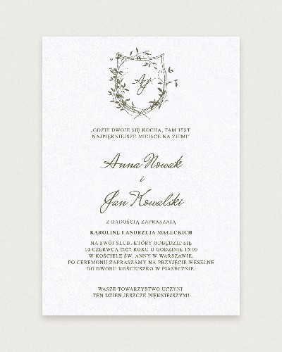 Zaproszenie Classic Olive - Hero