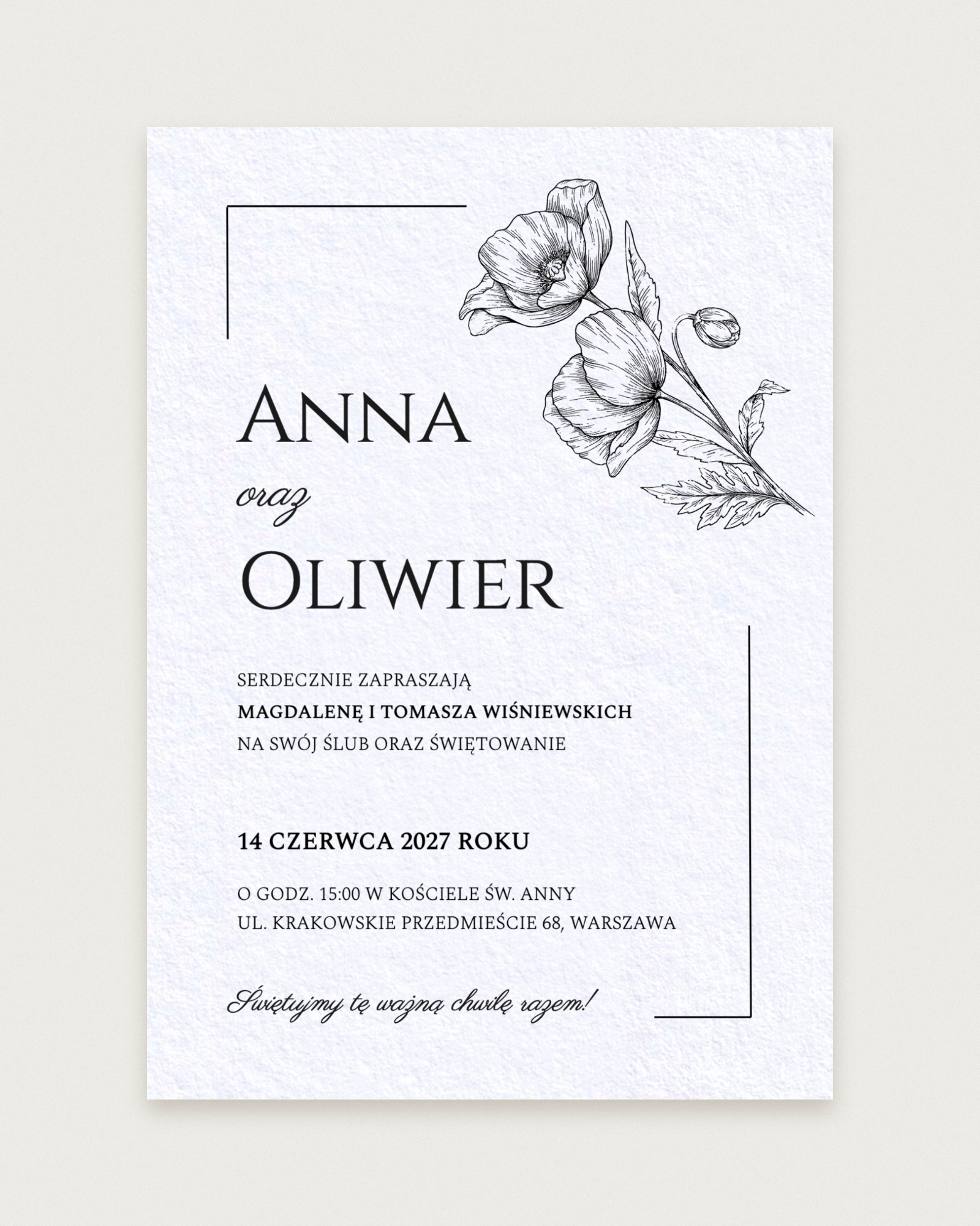 Zaproszenie Clara White - Hero