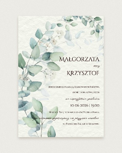 Zaproszenie Aussie Eucalyptus - Hero