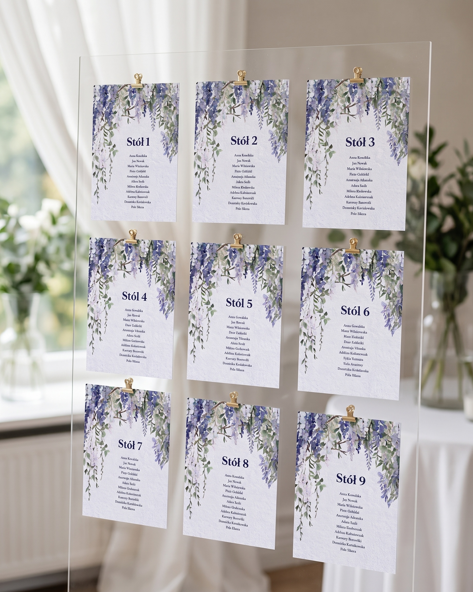 Zaproszenie Violet Visteria - Plan stołów