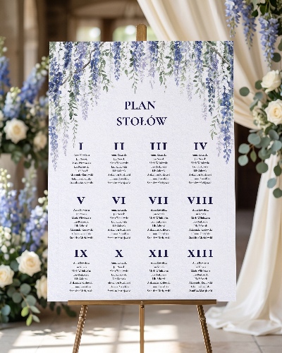 Zaproszenie Violet Visteria - Plan stołów