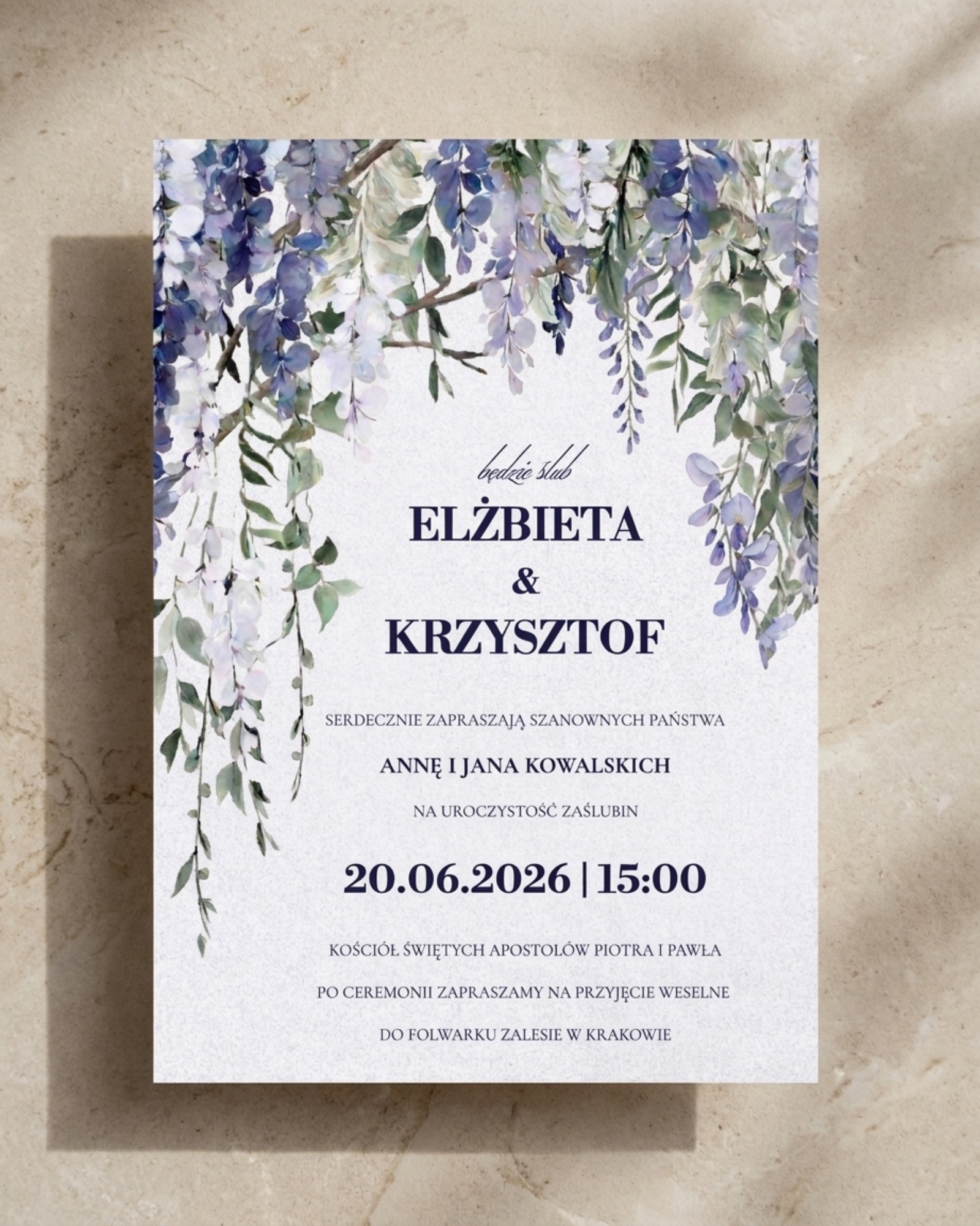 Zaproszenie Violet Visteria