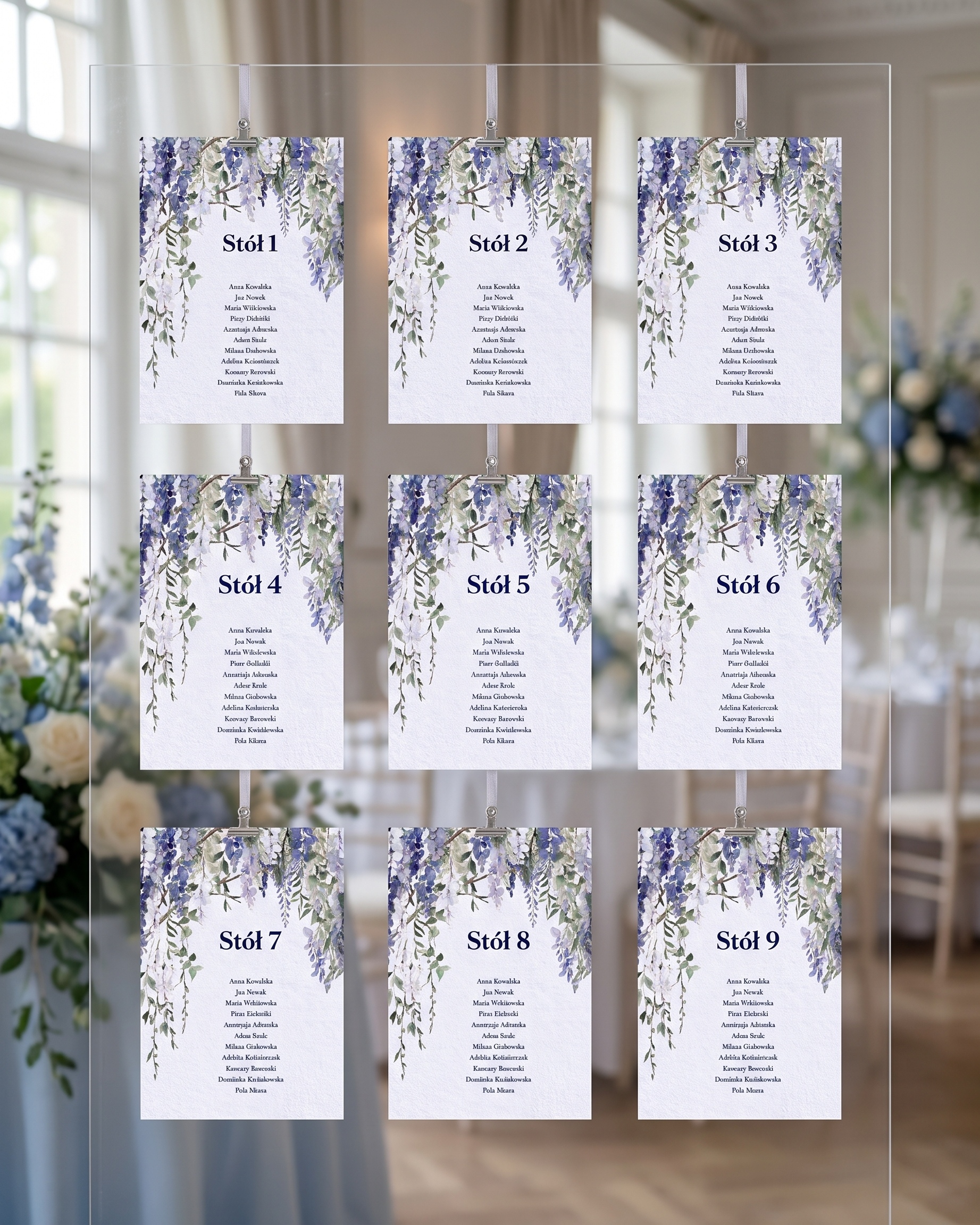 Zaproszenie Violet Visteria - Plan stołów